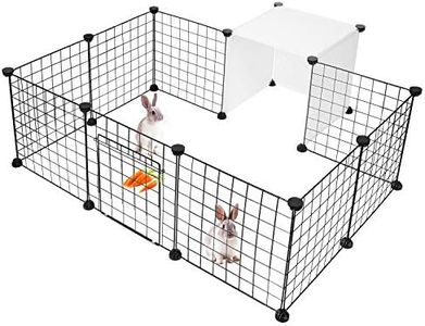 LIVINGbasics Pet Dog Playpen, Small Animal Cage Indoor Portable Metal Wire Yard Fence for Small Animals,14 Panels (14" x 14")