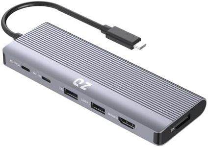 QZ USB 4.0 Hub, Dual Display, HDMI 8K/60Hz, 4K/120Hz, DisplayPort 8K/30Hz, Type C Video, 40 Gbps, USB Hub 4.0 Dock Laptop Docking Station for USB 4.0 PC, Laptop, Phones [Aluminum]