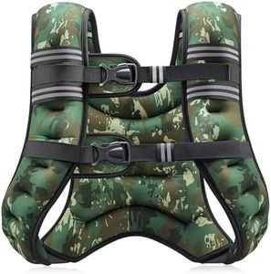 ZELUS Weighted Vest, 6lb/8lb/12lb/16lb/20lb/25lb/30lb Weight Vest for Men Women with Storage Pocket Reflective Strips for Workout Strength Training Running Muscle Building, Green Camo (30 lb)