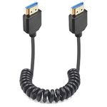 Duttek 8K HDMI Coiled Cable, Ultra HD HDMI to HDMI Coiled Cable, Extreme Thin HDMI 2.1 Male Cable Support Dynamic HDR Up to 48Gbps Compatible with Camera Monitors, TV, Capture Cards 4FT/1.2M