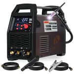 LOTOS TIG220ACDCP 220A AC/DC TIG Welder, Digital Display, 13-in-1, Pulse, Spot, Stick, HF Start, Dual Voltage 110/220V, 3 AC Waves, Aluminum Stainless Steel Welding