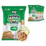 BRB Popped Potato Chips | Not Baked, Not Fried | Bhel Flavour | 5 Packs X 48g | 60% Less Fat | Low Calorie | Healthy Snack, Large