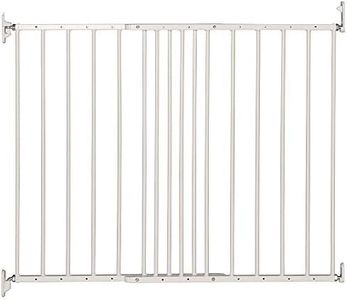 Safetots Top of The Stairs Screw Fitted Stair Gate, White Metal, 62.5cm - 106.8cm, Metal Baby Gate, Screw Fit Safety Barrier, Stylish and Practical Safety Gate