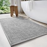 TCHDIO Bath Mat Super Absorbent-Quick Dry Bathroom Mat-Extra Soft Machine Washable Bath Mats for Bathroom-Thin Bathroom Rug Fit Under Door-Rubber Backing Bath Mat Non Slip in Front of Shower,Bathtub