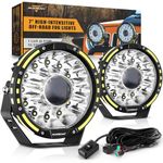 Auxbeam 360-PRO Series 7 Inch Round LED Offroad Lights, 230W 33332LM Driving Automotive Light Bar Projector Spotlight, Spot Flood Combo Auxiliary LED Pods Off-Road Lighting