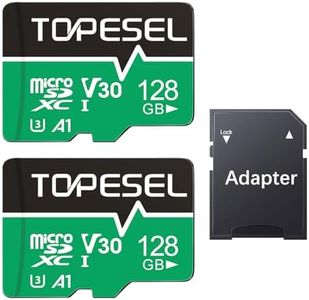 TOPESEL 2 Pack 128GB Micro SD Card with Adapter - U3, A1, 4K UHD V30 Memory Card up to 90MB/s microSD for Camera, Smartphone, Tablet, Dash Cam, Drone