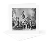 3dRose gc_61978_5 6 x 6-Inch "Vintage Photo of Hawaiian Ladies Playing Music" Greeting Card