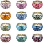 Onebird Set of 12 Scented Candle Gift Set,Natural Pure Soy Wax Aromatherapy Candles Essential Oils for Home and Women