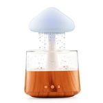 DINACO Raincloud Humidifier Essential Oil Raining Desk Humidifier Rain Cloud Night Light Diffuser Relaxing Rain cloud Humidifier with Raining Cloud Diffuser Rain Drop humidifier Sound (Wooden colour)