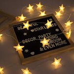 Star String Lights, 3m/10ft LED Fairy Twinkle Lantern Lights with 20 Stars 2 Flashing Modes, Battery Powered Indoor & Outdoor Decoration for New Year, Christmas, Wedding, Party, Home, Patio Lawn (Warm White)