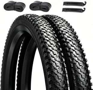 Kulifoo 2 Pack Mountain Bike Tires, 24/26x1.95/2.125inch Folding Replacement Mountain Bicycle Tires and Tubes with 2 Inner Tubes & Levers, Puncture-Resistant & Wear-Resistant Bicycle Tires (26x2.125)
