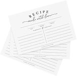 Bliss Collections Recipe Cards, Classic, Double-Sided Cards for Family Recipes, Wedding Showers, Bridal Showers, Baby Showers and Housewarming Gifts, 4"x6" (50 Cards)