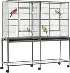 PawHut 65" Double Rolling Metal Bir