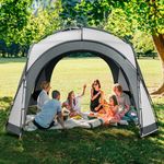 YITAHOME 3.5 x 3.5M Event Shelter Party Tent Outdoor Dome Gazebo Camping Tent Gazebo with 4 Removable Mesh Walls, 2 Sunshade Walls (Grey)