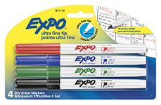 Expo Low Odor Ultra Fine Dry Erase Markers, 4 Colored Markers