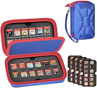 Game Card Case for Nintendo Switch, 72 Games and 144 MicroSD Cards, Blue
