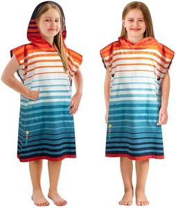SUN CUBE Kids Towel Changing Swim Robe Surf Poncho, Quick Dry Microfiber Hooded Wearable Blanket for Boys Girls 3-7 Years