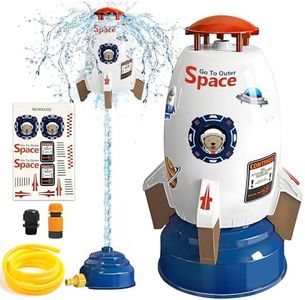 Water Rocket Sprinkler for Kids | Outdoor kids sprinkler Toy, Summer yard outside water toys | Spaceship Rocket Ship Sprinkler Toys for Kids 3 Years and Up | Fun Sprinkler Gift for Boys & Girls