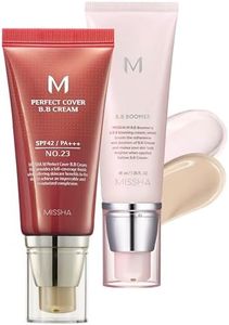 MISSHA BB ESSENTIALS KIT M PERFECT COVER BB CREAM No.23 Natural Beige/SPF 42 PA+++ 1.69 oz & M BB Boomer 1.35 oz -Lightweight, Multi-Function, High Coverage