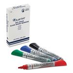 Quartet Glass Dry Erase Markers, Whiteboard Markers, Bullet Tip, Assorted Colours, 4 Pack (3413879552)