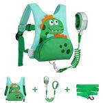 Dr.meter 3 in 1 Toddler Reins, Backpack with Reins 1.2M Cute Dinosaur Kids Safety Harness Tether with Key Lock Child Protective Leashes While Walking for Outdoor Activity Keep Kids Close