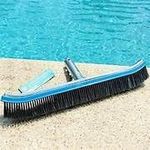 WATERTECH SYSTEMS Professional Swimming Pool Algae Cleaner Brush with Aluminium Handle and Stainless Steel Bristle (18 cm)