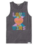 Tipsy Elves LGBT Pride Flag Tank Tops Colorful Rainbow Shirt Bi Trans Gay Lesbian Pride Outfits for Men Women, Gray Retro Love Wins, X-Large