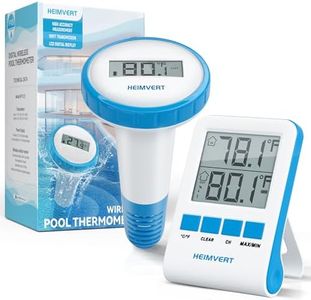 HEIMVERT Digital Pool Thermometer, Wireless Digital Pool Thermometer, Floating Easy Read, IPX8 Waterproof for Hot Tubs, Swimming Pools, Aquariums & Ponds (Light Blue, 1 Pack)