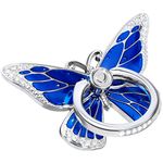Butterfly Cell Phone Ring Grip Holder, 360 Degrees Rotation Phone Ring Grip Stand, Metal Finger Kickstand Compatible with iPhone, Samsung Galaxy, LG Google Pixel, Android Phone