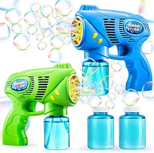 JOYIN 2 Kids Bubble Gun with 2 Bottles Refill Solution, Bubble Machine Gun for Toddlers 1-3 Kids 4-8, Party Favors, Summer Toy, Outdoors, Easter, Birthday Gift