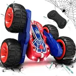 Tecnock Spider Remote Control Car for Kids, 2.4GHz RC Car with Type-C Easy Charging, 4WD Double Sided 360° Rotates and Flips RC Stunt Car, Toys Gift for Boys and Girls