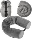 Dot&Dot Memory Foam Neck Pillow for Airplane Travel and Shoulder Pain Relief (No Bendable Core)