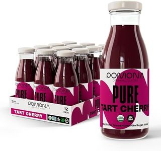 Pomona Organic Juices Pure Tart Cherry Juice, Cold Pressed Organic Juice, Non-GMO, No Sugar Added, Not from Concentrate, Gluten Free, Kosher Certified, Preservative Free,8.4 Fl Oz (Pack of 12)