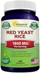 aSquared Nutrition Red Yeast Rice 1800mg - Dietary Supplement Vegan Powder Pills to Support Cardiovascular Health - 180 Veggie Capsules