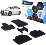 CLIM ART WaterTrap Custom Fit Floor Mats for BMW X3 2018-2024/BMW X4 2019-2024, 1&2 Row, Car Mats Floor Liner, All-Weather, Car Accessories Man & Woman, Black/Black - FL011518230