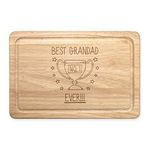 Best Grandad Ever No.1 Trophy Rectangular Wooden Chopping Board