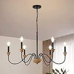 6-Light Wood Chandelier for Dining 