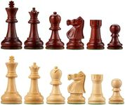 Bobby Fischer Ultimate Redwood & Boxwood Staunton Chess Set with 3.75 in. King – Weighted Wooden Chess Pieces Only, Luxury Chess Set, and Premium Tournament Chess Set for Adults
