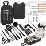 Wesqunie Camping Utensils Cooking Set - Camping Cookware Accessories Set, Portable Outdoor Camp Cooking Essentials Equipment Kit, Camp Kitchen Organizer Gear for Rv Picnic Grill Travel