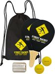 Schildkröt Street Racket Set, 2 Wooden Rackets, 2 Softballs, Chalk Marker to Mark the Playing Field, in a Bag, 970115