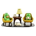 Car Ornament Car Dashboard Ornament, Creative Frog Cat Car Dashboard Decoration Set | Cute Figurines Cake Decoration for Car Desk Bedroom