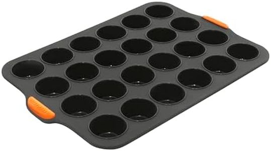 Bakemaster Silicone 24 Cup Mini Muffin Pan, 35.5 x 24.5 cm, Grey