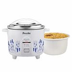 Preethi Glitter Electric Cooker, 1.8 Liters with Double Pan - White & Blue, (RC325)