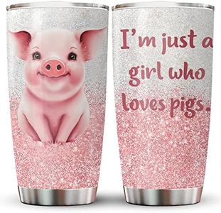 Gifts for Christmas, Pig Tumbler with Lid 20 oz Stainless Steel, Pig Coffee Mug, Pig Birthday Christmas Gifts for Pig Lovers Women