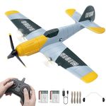 HAWK'S WORK 3 Channel RC Plane BF-109, Remote Control Airplane Ready to Fly, 2.4GHz 6-axis Gyro Stabilizer, Easy to Fly for Kids & Beginners