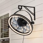 Siljoy 21 Inch Wall Mount Fan Indoor, 6-Speed Wall Fan with Remote and LED Light, Timer, Industrial Wall Mounted Fan for Bedroom, Covered Patios, Garage, Warehouse, Greenhouse