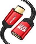 JSAUX HDMI Extension Cable, 1M 4K@60Hz HDR High Speed HDMI 2.0 Extender HDMI Male to Female Lead Support 3D, 18Gbps, ARC, Ethernet Compatible for TV Stick, Roku Fire Stick, Blu-Ray, PS3/PS4 - Red