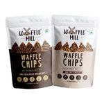 Waffle Mill - Chips - Combo Pack - Milk Chocolate Dark Choco Drizzle + Milk Choco Drizzle - Pack Of 2-170Gm