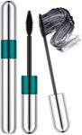 2 in 1 4D Silk Fiber Eyelash Mascara,Extra Long Thick & Voluminous Lash Mascara, Clump-Free,Long Lasting, Waterproof & Smudge-Proof,Natural Eye Makeup