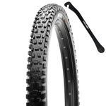 Maxxis Assegai 27.5x2.50WT Mountain Bike Tire with DoubleDown Puncture Protection Bundle with Cycle Crew Tire Lever